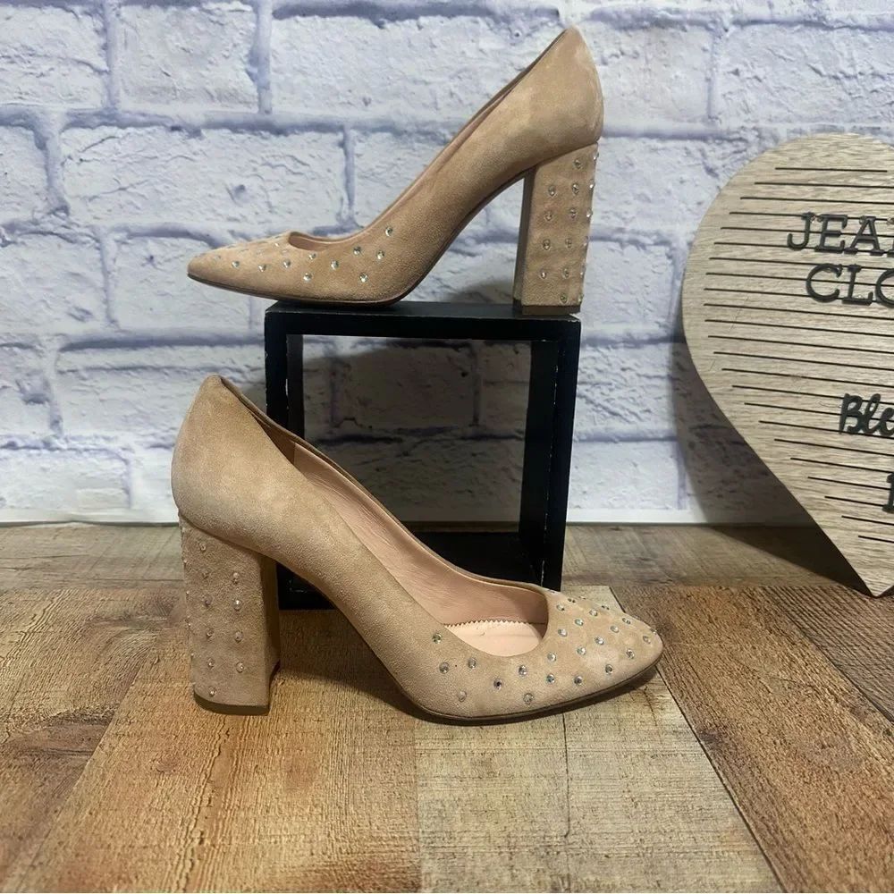 J. Crew embellished chunky heels rhinestone